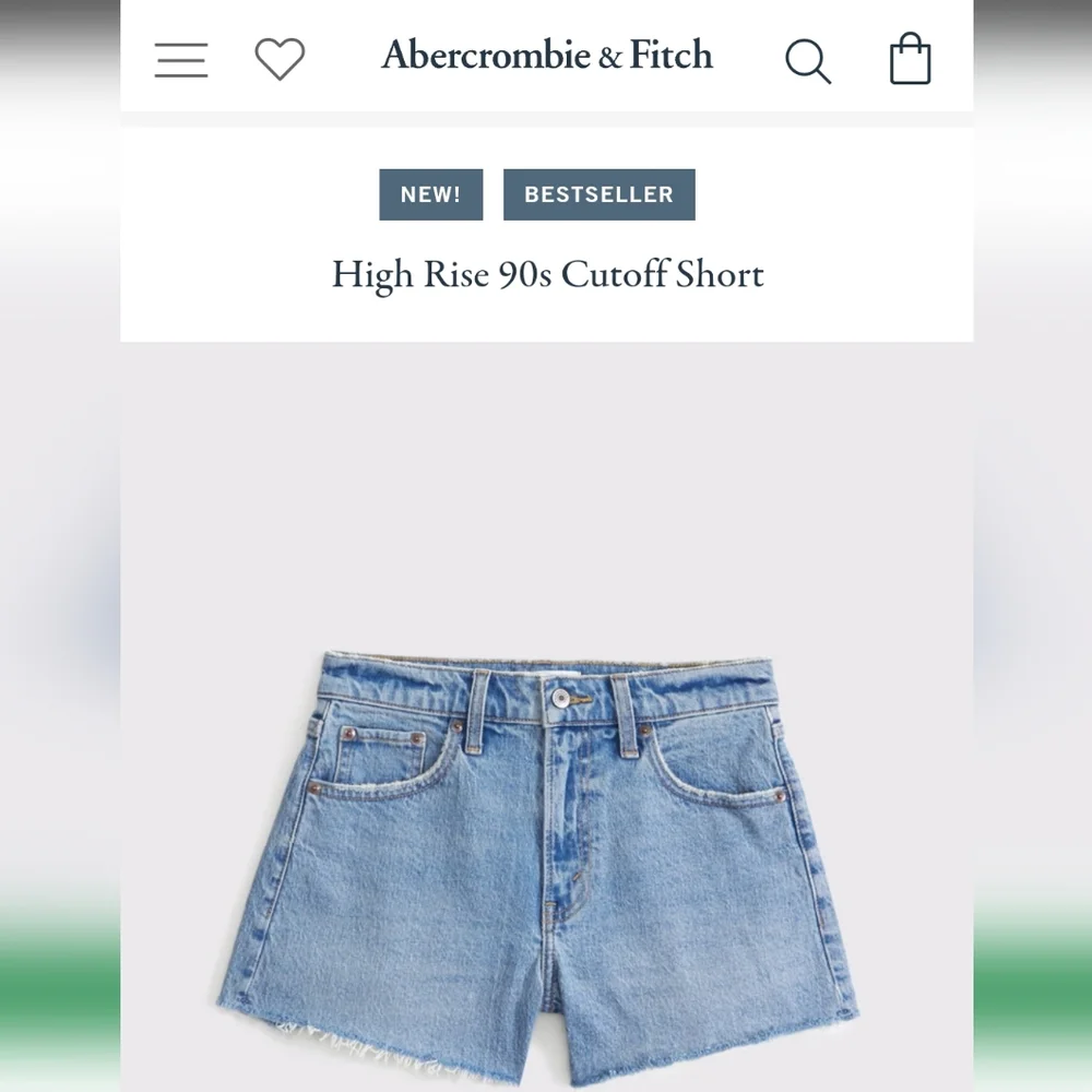 Abercrombie and Fitch The 90s Relaxed Cutoff, High Rise - Picture 2 of 7